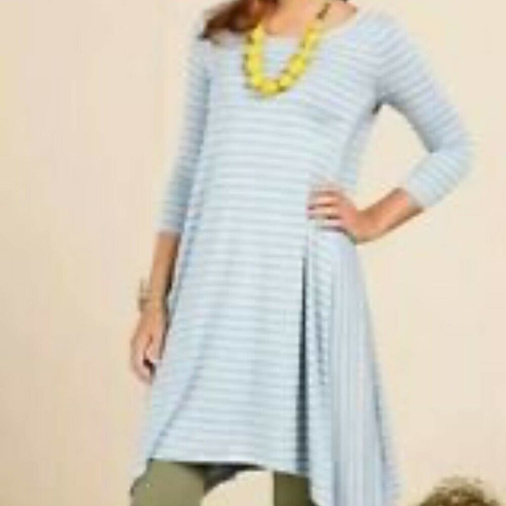Matilda Jane Her Majesty T-Shirt Tunic Dress Asymmetrical Stripes‎ size Small - Picture 11 of 12